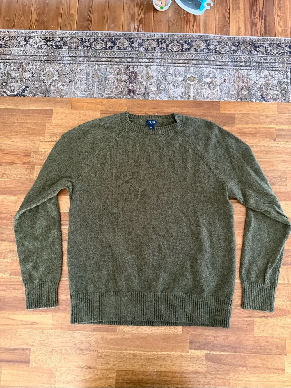 J. Crew Men’s Olive Lambswool Sweater